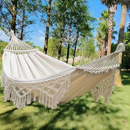 Hamacas Jardin amacas de Jardin Exterior Lona in Tessuto Resistente Durevole Amaca Portatile con Cinghie Rispettose degli Alberi Carga 300kg Hamaca Doble Amaca Colgante per Campeggio Giardino
