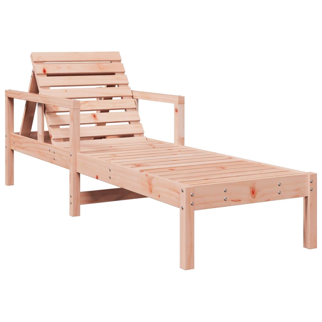 Leżak z litego drewna daglezji, 199,5 x 62 x 55 cm, regulowane oparcie do ogrodu, na basen, taras, balkon, wellness, leżak składany, leżak plażowy, kemping, urlop