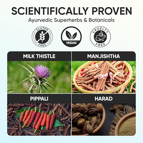 Image of Namhya Ayurvedic Liver Detox Tea | Herbal Liver Cleanse with Haritaki Harad & Milk Thistle | Supports Liver Health, Digestion & Metabolism | Caffeine Free Herbal Tea Bags | 25 Count