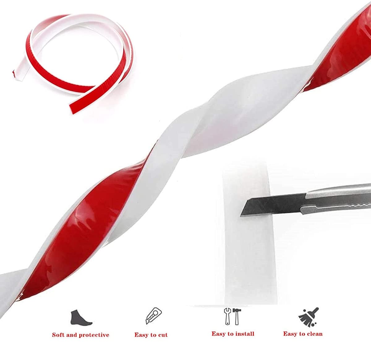 Barrera de agua de ducha de silicona, umbral transparente de 120 cm para separación en seco y húmedo, ideal para baño y cocina, tira de ducha impermeable, diseño antideslizante