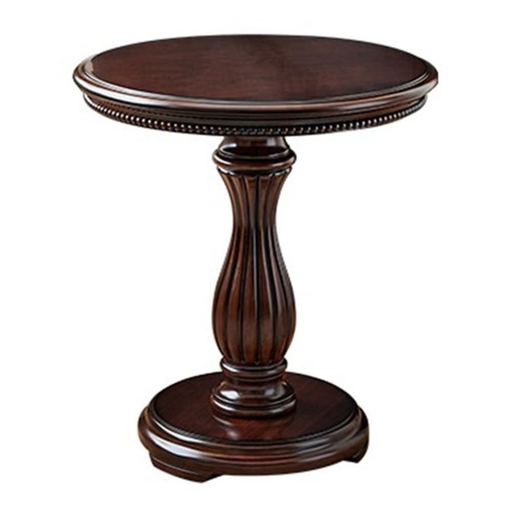 ZTHYSHOZ Coffee Table Vintage Country Style Carved Round Table Sofa Side Living Room Storage Leisure Coffee
