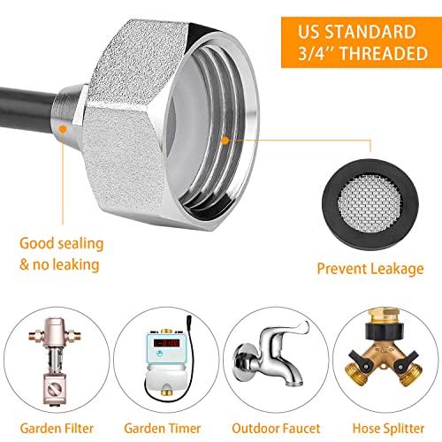 Awpeye WUHUATAOZHUANG50PCS Misting Cooling System 98.4Ft (30M) Misting Line + 50 Brass Mist Nozzles + 50 T-Connectors + 1 Faucet Adapters (3/4") Outdoor Mister thumb #1
