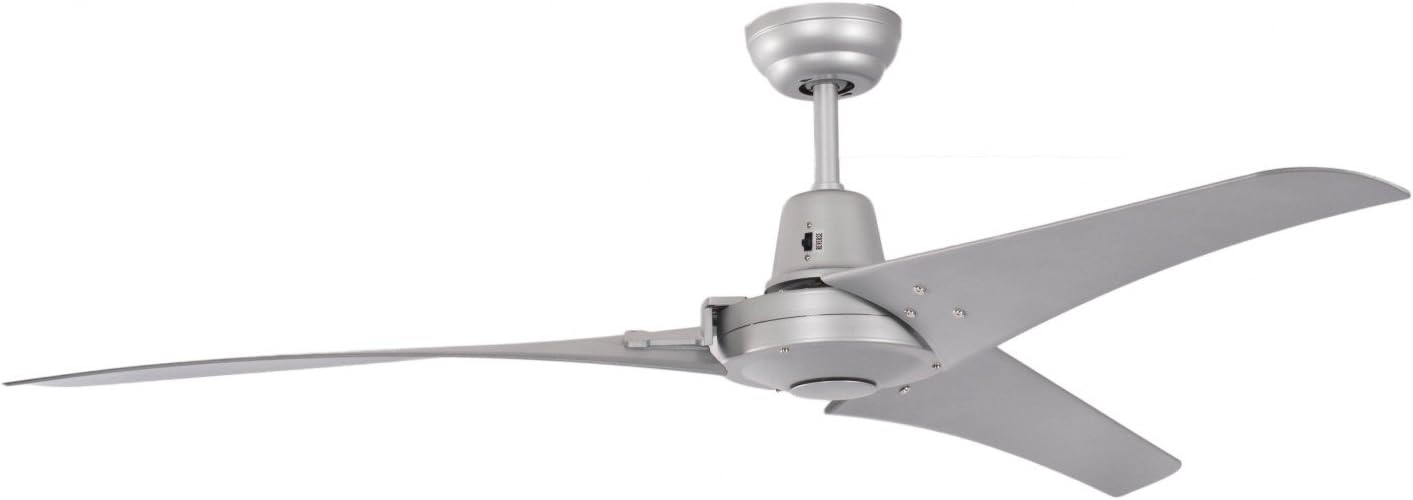 Industrial Ceiling Fan Vourdries Silver with Remote Control 56” 142cm Without Light