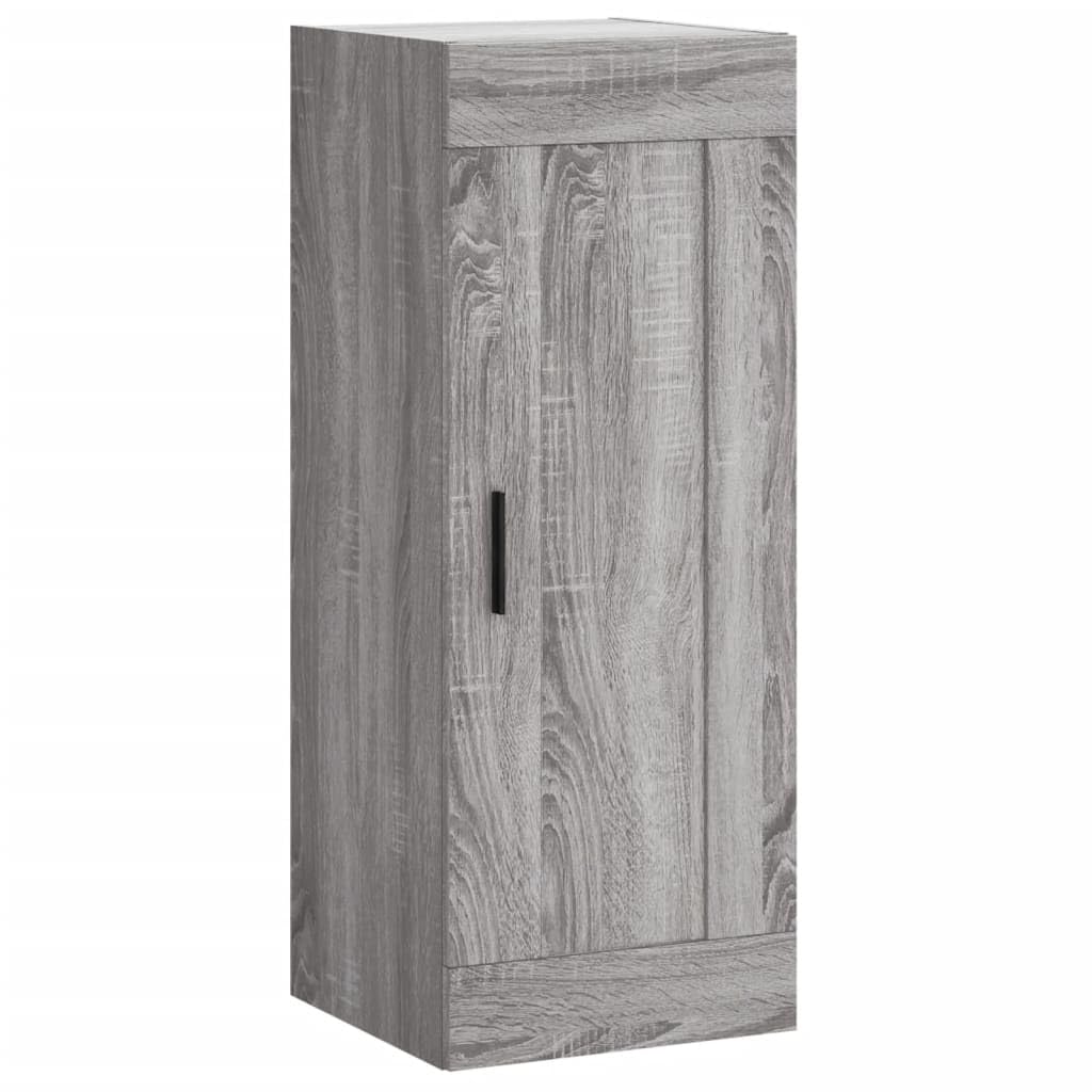 Contrachapado Resistente a la Humedad Montaje en Pared Elegante 3 Puertas | Armario de Pared Gris Sonoma 34,5x34x90 cm Madera Ingenieria con Puertas Almacenaje Flotante para Sala Estudio