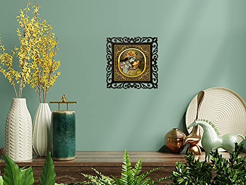 Image of Casa Rica Photo Frame Painting Wall Hanging home decoration for Wall, Living /Bed Room, Lobby(12inch x12inch) Laser Cut(Multicolor) (Gold Radha Krishna)