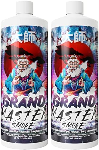 GRAND MASTER SMOKE (64oz bundle) SOAK & WASH BIODEGRADABLE BONG CLEANER /Glass Pipe & Hookah Cleaner, Restores 420 & 710 Heady Glass Back To New - No Shaking/No Scrubbing