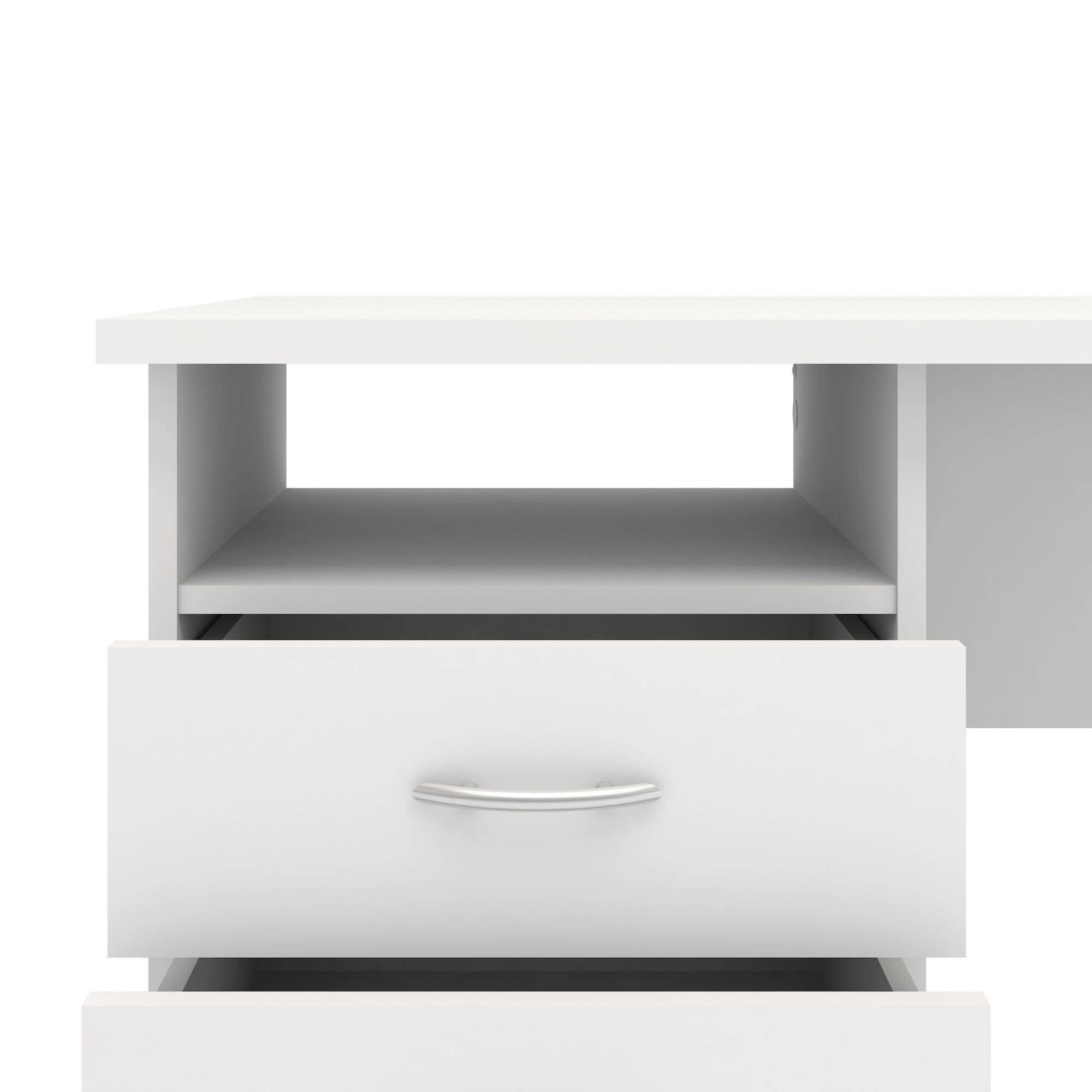 Dmora Scrivania 48.1x120.1x72.6h cm Bianco 3 Cassetti Materiale Piano in Legno Nobilitato, Colore Piano Bianco