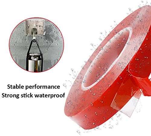 Double Sided Tape,Acrylic Adhesive Removable Clear Heavy Duty Mounting Tape - for Wall Mount,Photo Frame Mounting,Outdoor Mounting,Art Mounting,Glass Mounting (33Ft x 3 Roll) (0.2inch Width)