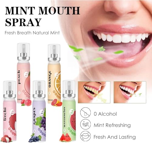 Mundspray Mit Fruchtgeschmack,Mundspray Gegen Mundgeruch,Atemerfrischer Mundgeruchspflege Mundsprays,Mundsprays Frischen Atem Unterwegs,Erfrischend – Bild 3