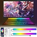 Smart Under Monitor Light Bar, App and Remote Control Gaming Ambient Lights,Music Sync Color Changing, 16 Million Colors, Timing, USB Powered RGB Light Bar for Under Monitor/TV/PC Back (2pcs)