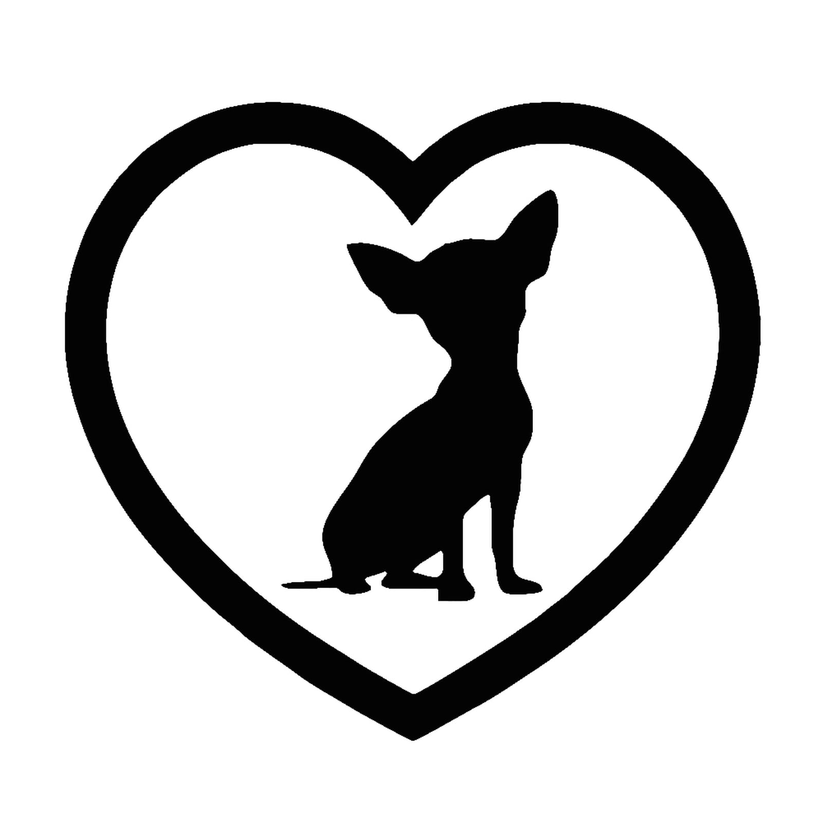 matumou Cute Chihuahua Dog Heart Car Vehicle Body Window Reflective Decals Sticker Decor