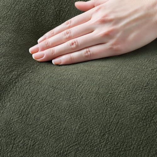 Image of MIULEE Boho Linen Fringe Decorative Throw Pillow Covers Rifle Green 20x20