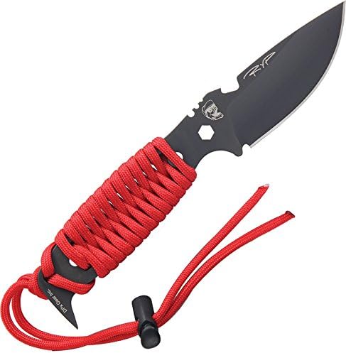 DPX Gear Hest II Assault Fixed Blade Knife,3.15in, Black Satin Tool Steel Blade w/Red DPHSX027