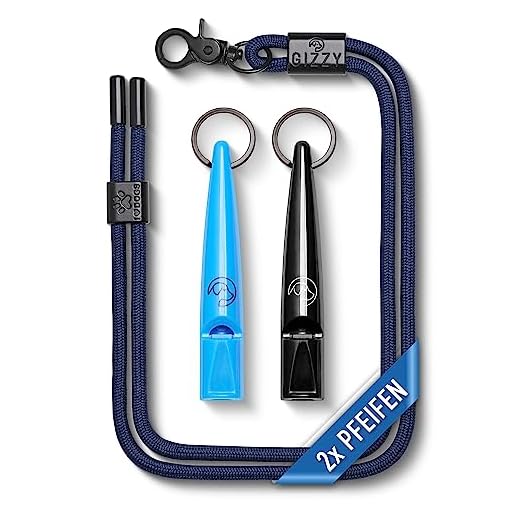 GIZZY® 2X Hundepfeife lauter & weitreichender Pfeifton I 2X Hundepfeifen ideal als Erziehungshilfen für Hunde I Zum Hundetraining u. als Hundepfeife Rückruf geeignet I Inkl. wertigem Band (blau)
