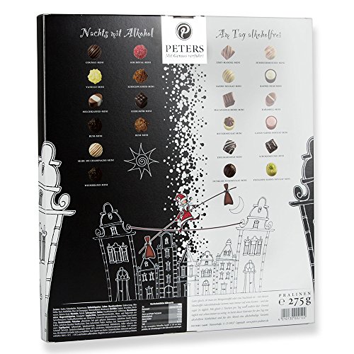 Peters Adventskalender | 48 Pralinen | Mit Alkohol | Weihnachtskalender | 275g