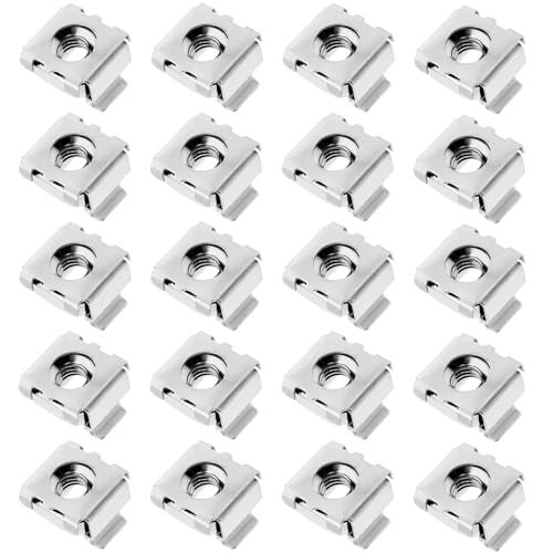 EMSea 20pcs M5 Cage Nuts 304 Stainless Steel Nuts Assembly Kit for Network Cabinets Server Cabinets Electronics Casings Racks Silver