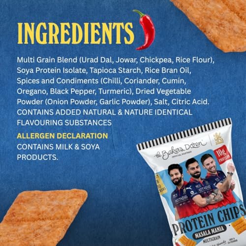 Image of The Baker's Dozen Protein Chips Masala Mania, 45G