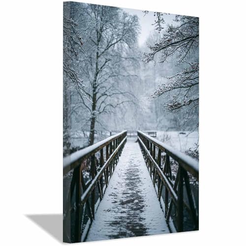 Impression sur toile pont de neige pour créer un cocon zen dans votre salon