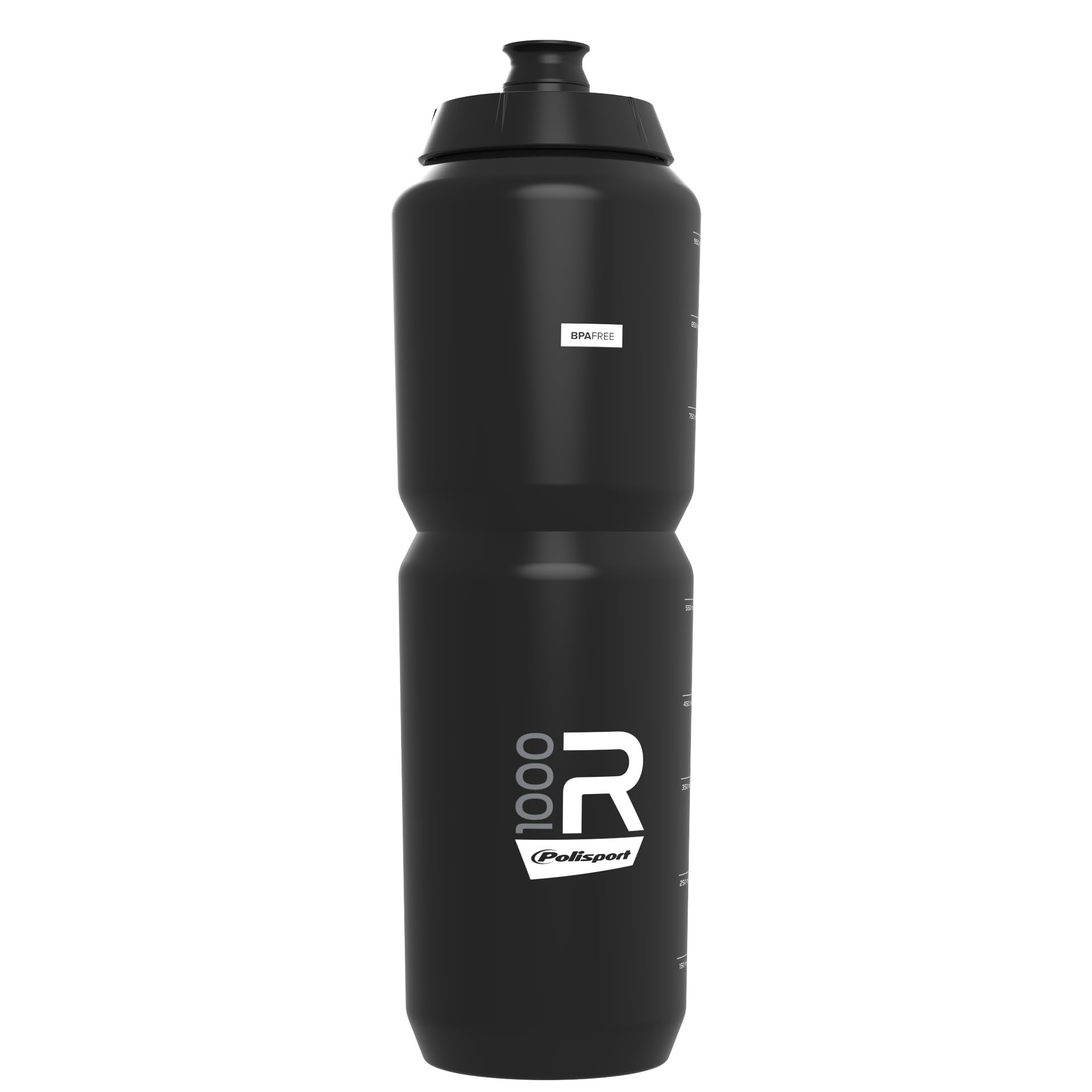 Polisport 8649100013 - R Bicycle R1000, Large 1000 ml BPA-Free Squeezable Water Container, Lightweight with Soft-Touch Tip for Cycling and Other Sports, Black — image 1