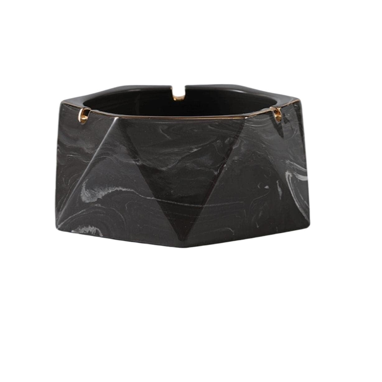 Cendrier Cendrier en Céramique Élégant, Personnalisé Adapté À La Décoration du Bureau Domicile Cendriers De Table(Black,5x13cm)
