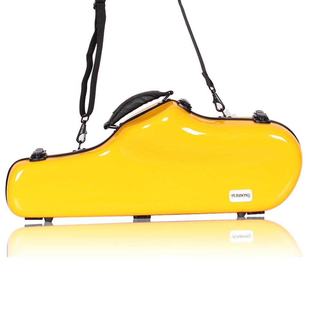Custodia portatile per sassofono contralto con meccanismo antiurto, essenziale per i musicisti che desiderano una custodia per sassofono più comoda, giallo, 62x24x14cm