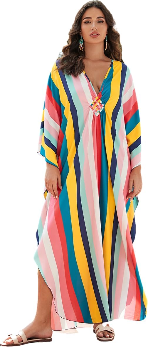 Women's Turkish Caftan Silk Wrinkle Ethnic Print Kaftans Floral Print