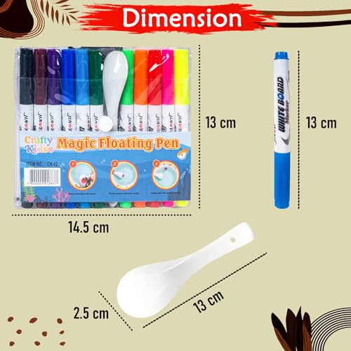 Image of WISHKEY 11 Pcs Magical Water Pens, Floating Ink Marker Pen Set for Kids, Water Drawing Kit with Ceramic Spoon, Water-Based Doodle Markers for Drawing, 8+ Years (Multicolor, Pack of 11)