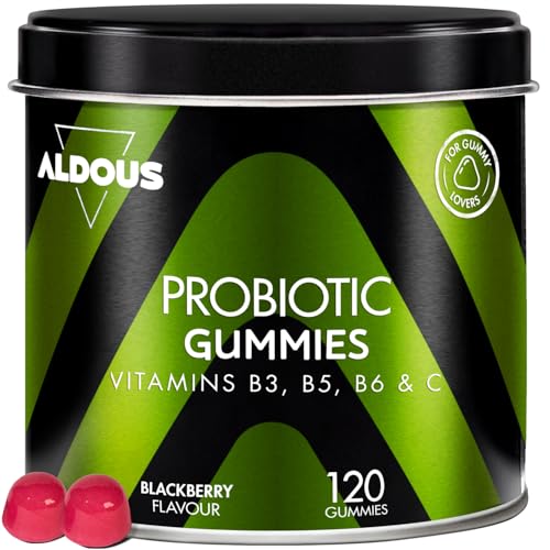 Probiotika Darmsanierung - 120 Gummies mit Natürlichem Brombeergeschmack - Darmflora, Blähungen, Völlegefühl - Bifidobacterium, Lactobacillus, Vitamin C, B3, B5, B6 - Für Gummibärchen-Liebhaber