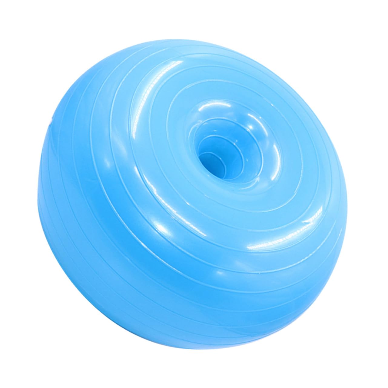Pelota de Ejercicio Antiexplosión Forma de Donut para Yoga y Pilates Balón de PVC Antideslizante para Gimnasia Casa con Bomba Fitness y Equilibrio Azul