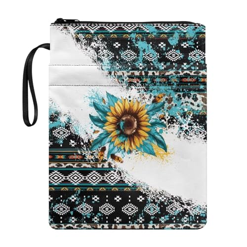 Fundas lavables para libros de cubierta suave, vintage, musicales, girasoles, hongos, novelas, protector con cremallera, para mujeres, adolescentes y niñas