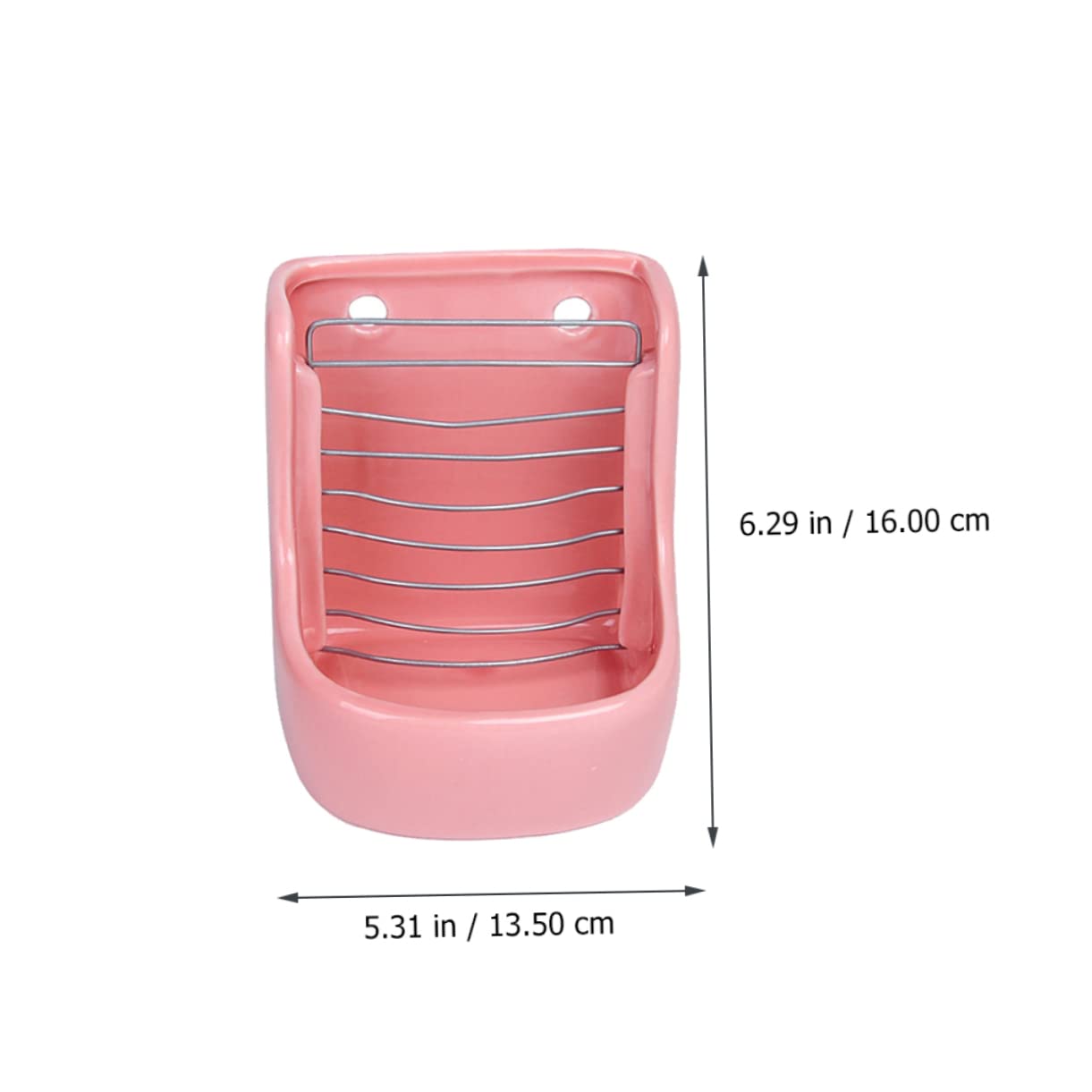 GALPADA 1pièce Râtelier à Herbe Céramique pour Rongeurs Bol De Nourriture pour Chinchilla Et Lapin Fixation Rose