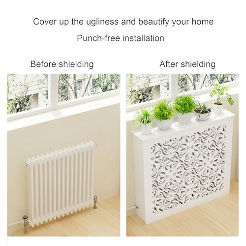 Cache-radiateur à lattes pour salon moderne et étagère de rangement - 6
