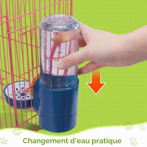 Distributeur Eau Lapin 500ml Automatique Abreuvoir Cochon d'Inde Biberon Rongeur Biberon pour Petits Animaux/Rabbit/Chinchilla (Bleu) – vue 7