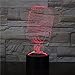 Produktbild Nur 1 Stück Mikrofon Modell 3D Visual Illusion Lampe LED Nachtlicht Nachtlampe für Cafe Bar Dekor Gesang Party Geschenk