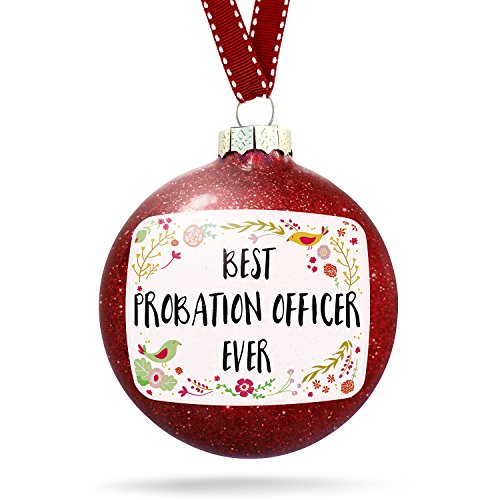 NEONBLOND Christmas Decoration Happy Floral Border Probation Officer Ornament