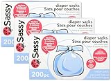 Sassy Baby Disposable Diaper Sacks, Packaging may vary, 200 Count (Pack of 3)