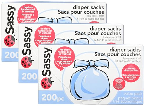 Sassy Baby Disposable Diaper Sacks, Packaging may vary, 200 Count (Pack of 3)