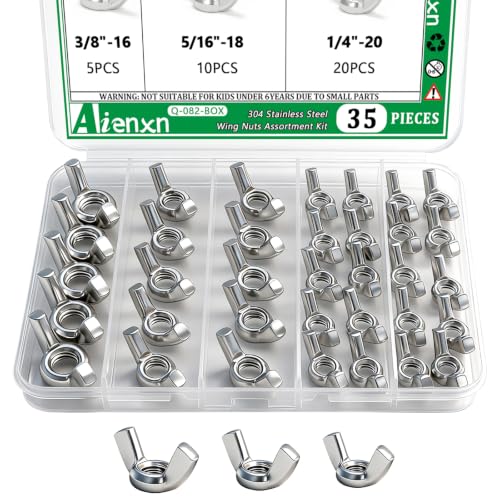Image of 35PCS SAE Sizes Wing Nuts Assortment Kit