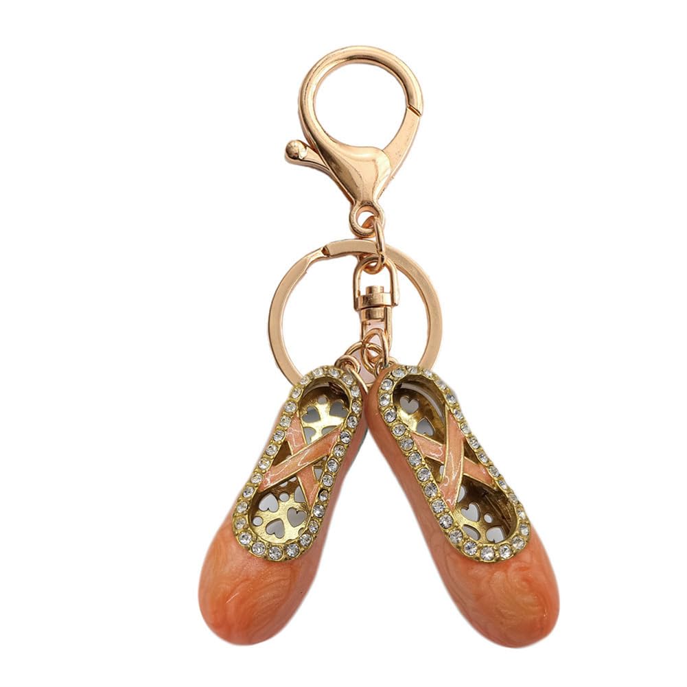 INSTITIZER Rhinestone Ballet Shoes Keychain Creative Car Key Keyring Holder Handbag Purse Charms Key Holder Ballet Dancer Gifts for Women Girls