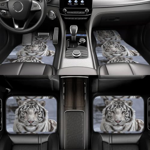 Alfombrillas de coche tigre de invierno accesorios de neopreno antideslizante juego de 4 6