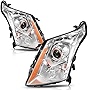 AUTOSAVER88 Headlights Assembly Compatible with 2010 2011 2012 2013 2014 2015 2016 Cadillac SRX Projector Headlamp Chrome Housing Clear Lens Amber Reflector Pair (Passenger and Driver Side)