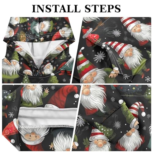 Kids Hoodies Sweaters Christmas Xmas Gnome Dwarfs Hooded Sweatshirts with Big Pockets for Boys Girls B04004423