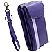 Extra Large Double Eyeglass & Sunglasses Combo Case | Magnetic Closure | 2 Microfiber Cleaning Cloths (Purple)