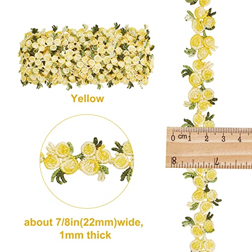 GORGECRAFT 5 Yards Flower Trim Ribbon Floral DIY Lace Applique Sewing Craft Lace Edge Trim for Wedding Dresses Embellishment DIY Party Decor Clothes - Image 2