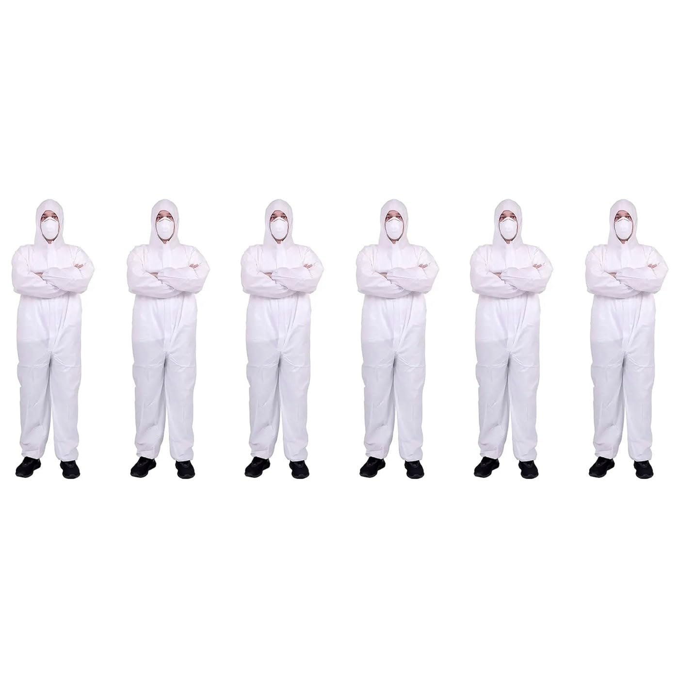 Tradineur - Traje Protector de Trabajo, Mono desechable, Integral, Multiusos, protección, Pintura, Bricolaje, mecánica (Blanco - Talla única - Unisex)