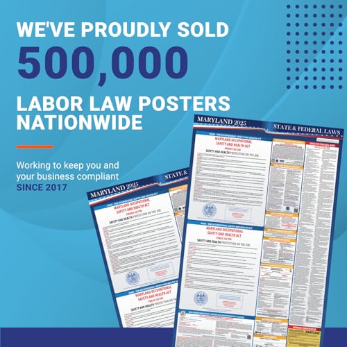 2025 maryland state and federal labor law poster - osha workplace compliant - mandatory regulations posting for employees - all in one required compliance posting 1634 x 4034 - laminated