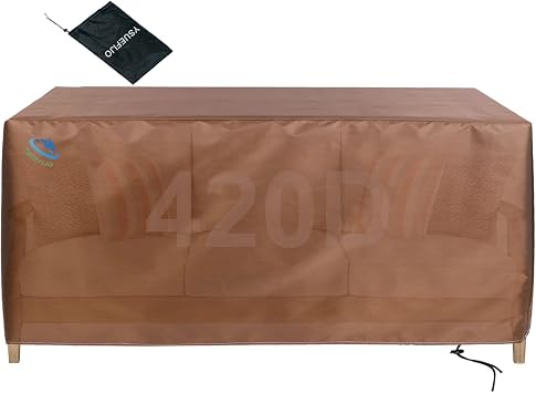YSUEFIJO 79x39x31in Patio Furniture Table Cover Waterproof Outdoor Rectangular Furniture Set Cover for Garden Veranda Table and Chair Durable Protective Sectional Sofa Set Covers Brown