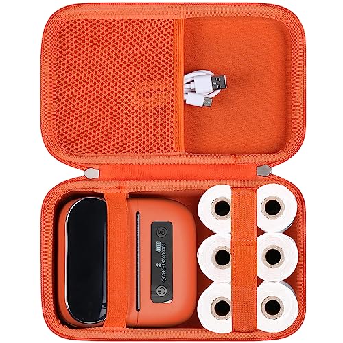 khanka �n�[�h�P�[�X Phomemo m221/M220/M110/m110s ���x�����[�J�[�t�� - �|�[�^�u��Bluetooth���x�����[�J�[ �L�����[�X�g���[�W�o�b�O �v�����^�[���x���AUSB�P�[�u���A�A�N�Z�T���[�p (�P�[�X�̂�) (�I�����W