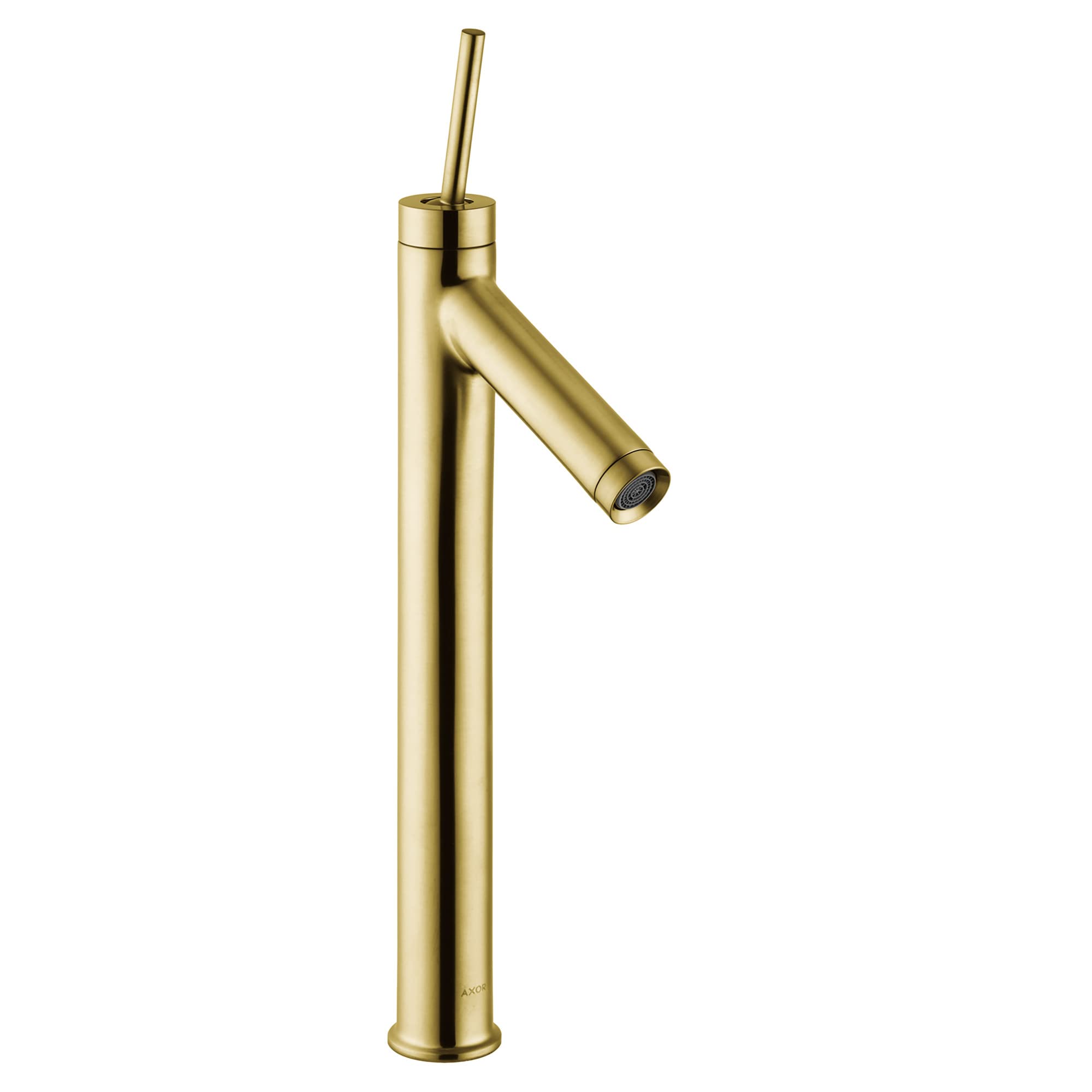AXOR Starck Modern -Handle -Hole 16-inch Tall Bathroom Sink Faucet in Brushed Gold Optic 10129251
