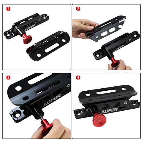 AUFER Universal Aluminum Adjustable Quick Release Roll Bar Fire Extinguisher Mount Holder with 8 Clamps for Jeep Wrangler UTV Polaris RZR Boat and Home Office Garden etc.(for 1-10 Lb. Extinguishers)